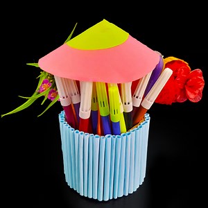 How to make pen and pencil stand with paper | Diy penholder craft | Easy paper craft ideas | Amd MultiMedia