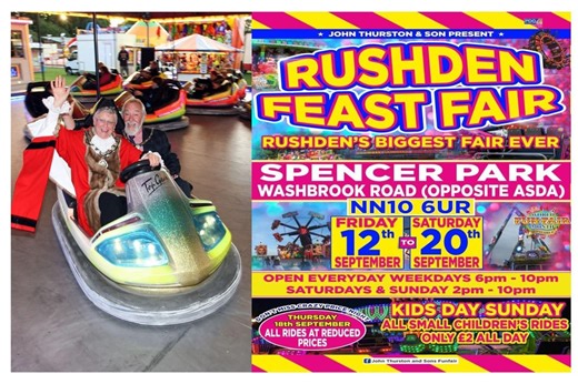 Rushden Feast returns for 10 days of funfair rides, family friendly amusements and more