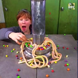 Hydraulic Press vs. SKITTLES | Hydraulic press channel