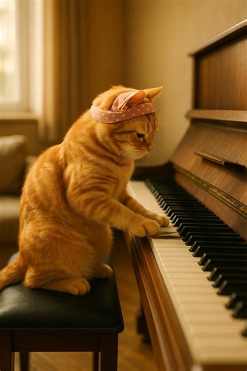 The Cat Plays Piano Adorably! Every Note Melts Your Heart 🎹🐾
