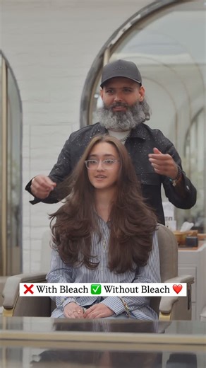 HAIR RAP BY YOYO on Instagram: "❌ With Bleach ✅ Without Bleach ❤️ . . ✨ For Appointments: 00919099938886 / 00919099599582 . . . #BirthdayGiftIdeas #CoupleGoals #HusbandGoals #LayeredHaircut #HairTransformation #LuxurySalonIndia #hairrapbyyoyo🤘🔥 #BestInTown #ReelsIndia #Explore #nobleach #highlights #haircolorist . . @hairrapbyyoyo"