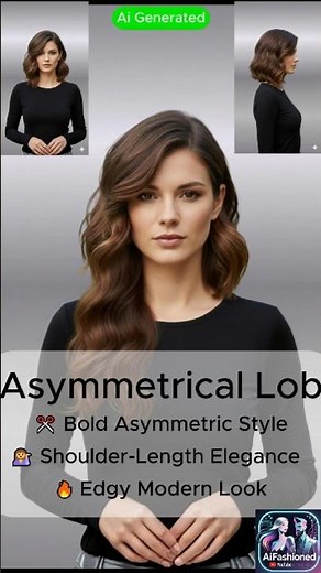Asymmetrical Lob Transformation 💇‍♀️ AI Before & After | Trending Haircut 2025
