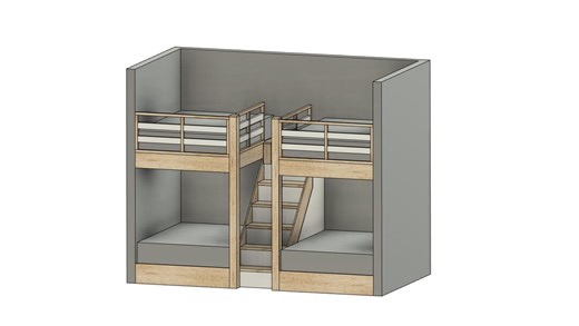 Quad Full Size Bunk Bed DIY Build Plans With Stairs - Etsy
