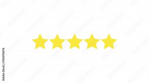 Star rating animation, product performance positive impression. 5 star rating animation. Stock Video