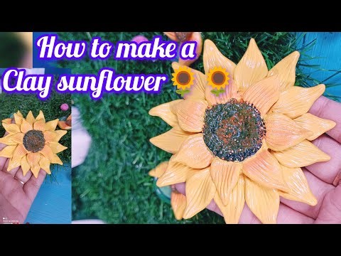 সহজ উপায়ে মাটির তৈরি সূর্যমুখী//How to make a Clay Sunflower //Tutorial video... ‪@মাটিররঙেদিনলিপি‬