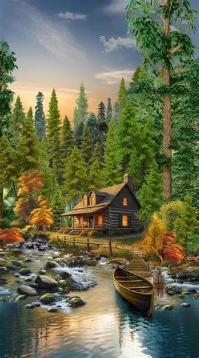 Timeless Treasures Woodland Retreat Cabin by the Lake Cotton Quilt Fabric Panel 24" X 43" - Etsy