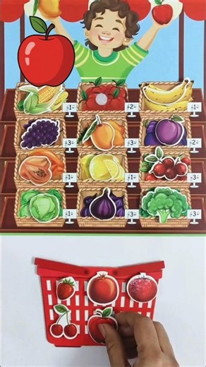 🍓 Let’s Sort Red Fruits! The Colors Song Rainbow Popsicles #cocomelon #toddlerlearning #shorts