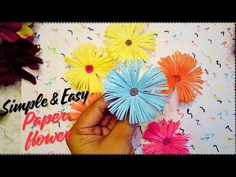 Easy Paper Flower Making | Quick DIY Decoration | Easy Craft for kids and beginners