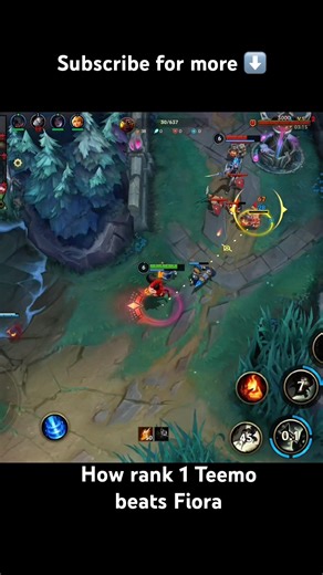 Teemo Beats Fiora #wildrift #teemo #rank1 #howtoclimb #toplane