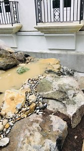 11 reactions | Finished up phase one of this pond construction project. We built this large stream that has two spillways into the pond. Next step is to Fiber glass the edge by the house and inside of the pond! Looking forward to sharing the progress with you all on this project! #ponds #koiponds #pondlife | Fitz's Fish Ponds | Facebook