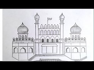 haw to draw red fort | how to drawing a red fort step by step |