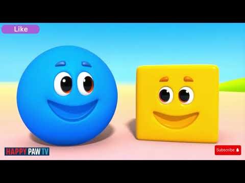 Easy Shapes for Kids 🟡🟥🔺 | Cute Animals Playing | Happy Paw TV |