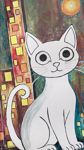 Katze malen | Kreative Gemälde | Kunst mit Seele | #art #acrylicscenery #painting #malerei