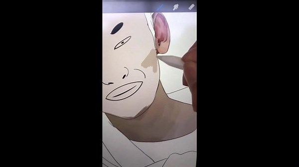 Showing Art Skills Digitally On Tablet