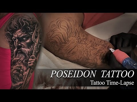 POSEIDON | Greek Mythology Tattoo Time-Lapse