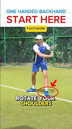 How to Hit a Tennis Backhand (#1 Beginner Footwork) #tennis #tennisbackhand #backhand #tennistips