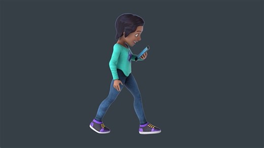 Girl, 3D, Cartoon. Free Stock Video