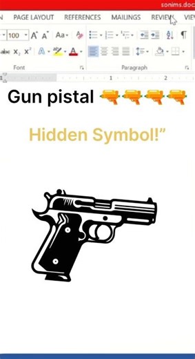 Gun Symbol का मतलब क्या है? | lo gun bana lo Gun Emoji Unicode | MS Word Symbol Codes #gun