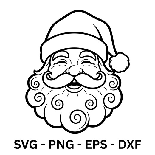 Santa Claus Face Svg, Cut Ready Digital Design for Cricut Silhouette - Etsy