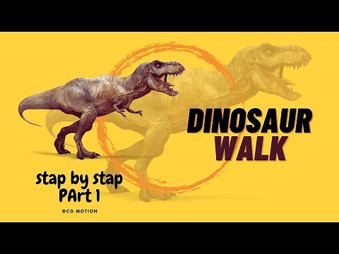T-rex walkcycle Dinosaur walk cycle tutorial T-rex animation tutorial (Part-1)