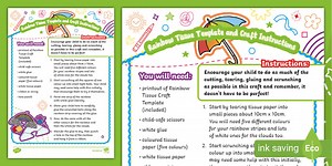 Rainbow Tissue Craft Template and Instructions