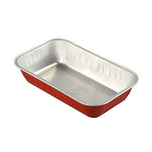 [Hot Item] Hot Disposable Aircraft Takeaway Foil Box Customized Color Rectangular Smooth Wall Aluminum Foil Container 160*100mm