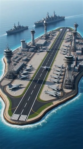 "World’s Largest Ocean Island Military Airport – Aerial View"
