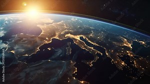 world map satellite view and the city at night elements