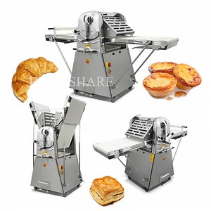 [Hot Item] Vertical Dough Laminating Machine Puff Pastry Table Top 520mm Croissant Bread Dough Roller Sheeter