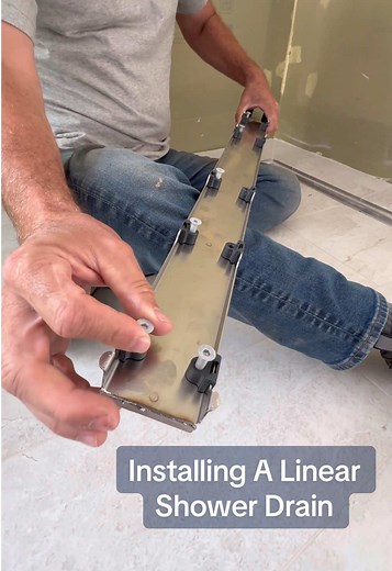 We just installed a Brizo linear drain in our master bathroom shower #build #howto #construction #diy #contractor