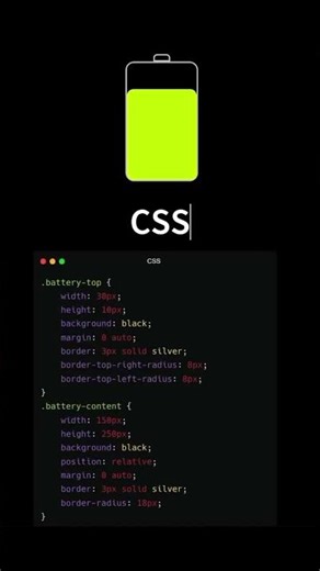 Battery charging animation #html #css #javascript #htmlcss