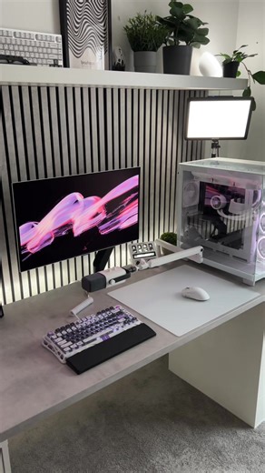 Stunning White Gaming Setup for Snowy Days