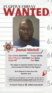 Have you seen Jhamal Mitchell? If you have any information on the subject, please call the Suffolk County Sheriff's Warrant Squad at 631-853-5697 or email SCSOINVESTIGATIVESERVICES@suffolkcountyny.gov #fugitivefriday | Suffolk County Sheriff's Office