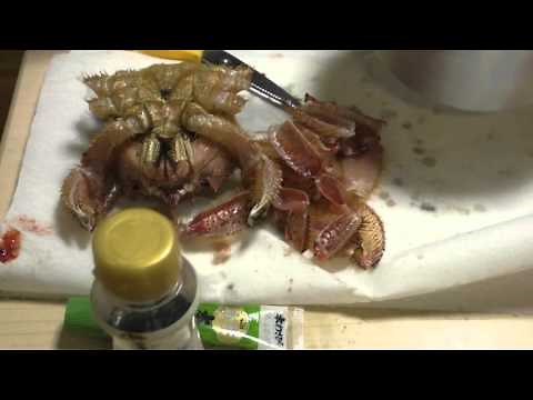 毛ガニの刺身 ハサミで簡単です