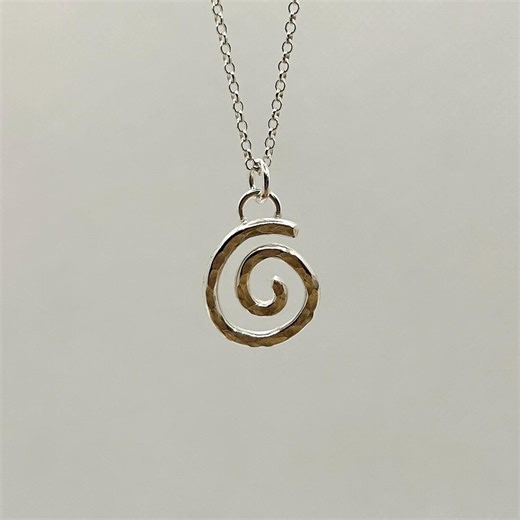 Sterling Silver Spiral Pendant | Handmade | Recycled Silver - Etsy
