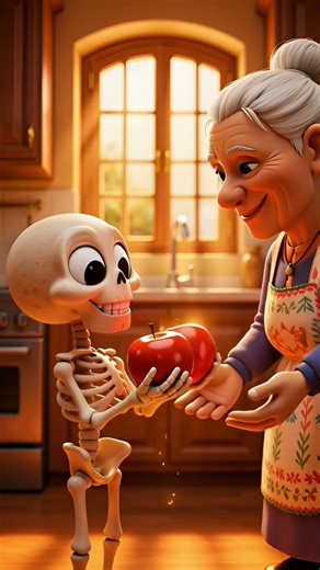 Skeleton Ka Health Secret – Sirf 2 Apple Roz! 💀🍎 #motivation #ai #animation #shorts