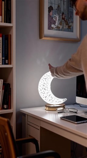 Crystal Moon Lamp: Touch Control for Magical Nights