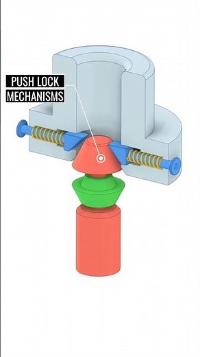 Push Lock Mechanisms #solidworks #design #cad #project #industrialdesign