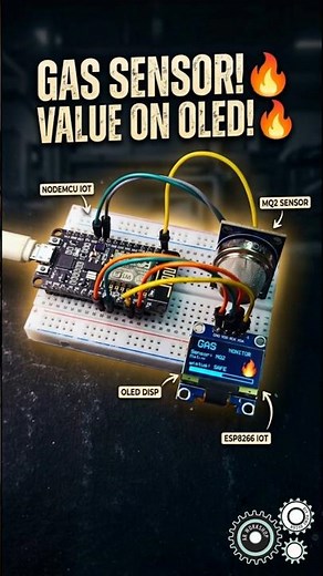 Gas Sensor Value on OLED Display 🔥 #esp8266 #arduino #arduinoproject