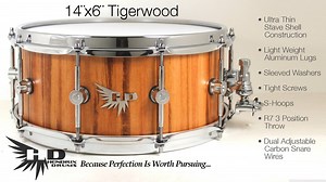 1.1K views | 14x6 Archetype Series Tigerwood stave snare drum. This drum is made from Tigerwood aka Goncalo Alves. This South American hardwood boasts a Janka hardness rating of 1850, making it harder than almost every North American wood species. It produces a drum with an aggressive bite, yet the lumber is still light weight enough to have a lot of warmth and body. | Hendrix Drums | Facebook