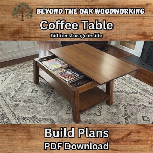 Coffee Table With Hidden Storage | Build Plans PDF Download - Etsy