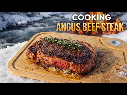 ASMR Outdoor Cooking: Perfect Angus Beef Steak by the River