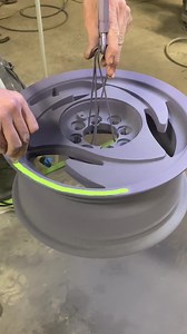 Two tone powder coating skills #work #powdercoat #paint #custom #wheels #wheelwednesday | Steve Nelson Jr.