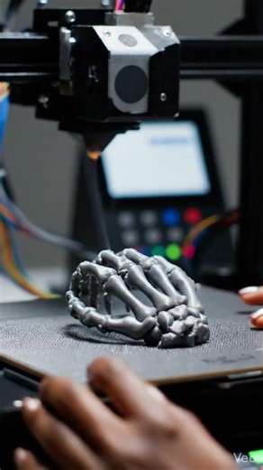 3d printer printing a skull hand ✋ #shortvideo #3dprinter #trending #shorts