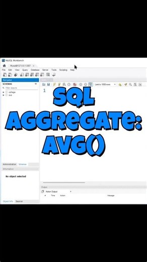 How to Calculate SQL Aggregate Average Function in SQL in Mysql Workbench.