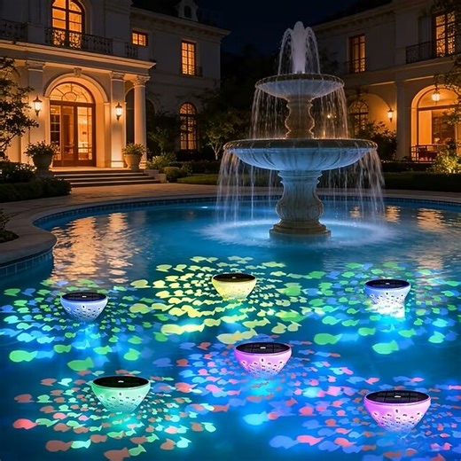 1/2 PCS Solar Floating Pool Light 5 Lighting Modes IP65 Waterproof Floating Lights Pond Hot Spring Fish Tank Pool Decorative Lights Garden Hanging Tre
