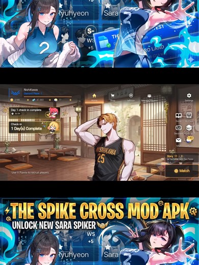 The Spike Mod APK 7.0.105 Gameplay ⚡ Sara, Lucas, Raul, Nishikawa, Siwoo | Android & iOS New Version 🔥