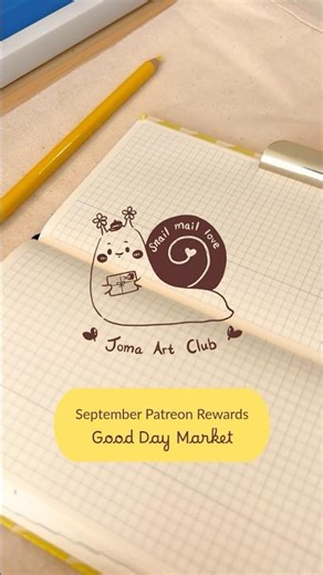 JOMA ART CLUB 🌼 September Patreon Rewards #patreonartist #snailmail #studiovlog #cutesticker
