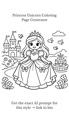 Princess Unicorn Coloring Pages – Princess Unicorn Coloring Page Generator | AI Prompt