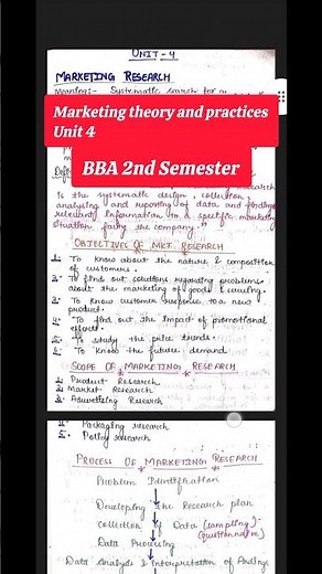 Marketing research notes | Marketing theory and practices | BBA 2nd Semester